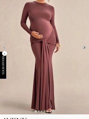 Club L Aveny Brown Ruched Maxi Dress BRAND NEW WITH TAGS
